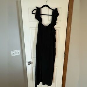 Black denim jumpsuit